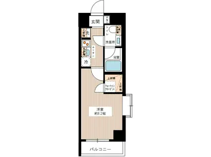 ハーモニーレジデンス清澄ガーデン(1K/1階)の間取り写真