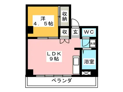VILLA INABA ST(1LDK/4階)の間取り写真