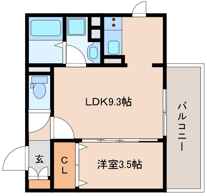 三国本町メディエートプラザ(1LDK/3階)の間取り写真