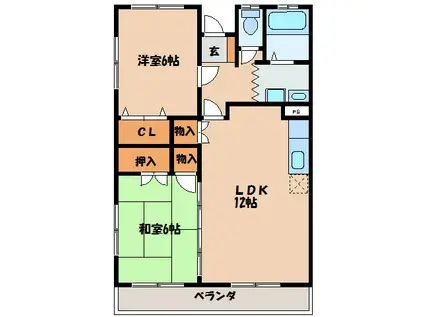 エビヤマンション(2LDK/3階)の間取り写真
