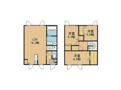 東洋ハイム(3LDK/1階)の間取り写真