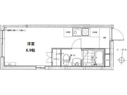 リノ西落合(ワンルーム/1階)の間取り写真