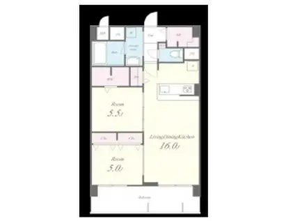 エクセルハイム東灘(2LDK/4階)の間取り写真