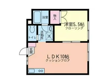 アーマスウエスト(1LDK/2階)の間取り写真