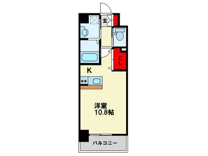 ウィングス熊手(1K/7階)の間取り写真
