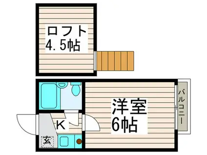 ハイムプリマヴェーラ(1K/2階)の間取り写真