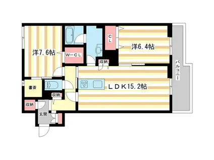 シャトードール プレミア(2LDK/1階)の間取り写真