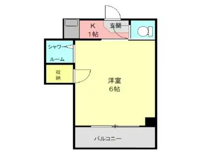 ソリューション門前仲町(1K/3階)の間取り写真