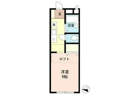 パレスまどか(1K/2階)の間取り写真