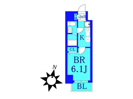 リクレイシア八丁畷(1K/2階)の間取り写真