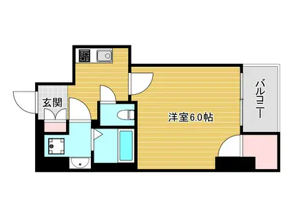 サムティ西長堀リバーフロント(1K/2階)の間取り写真