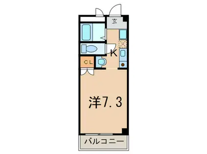 クレアール吹上(1K/2階)の間取り写真