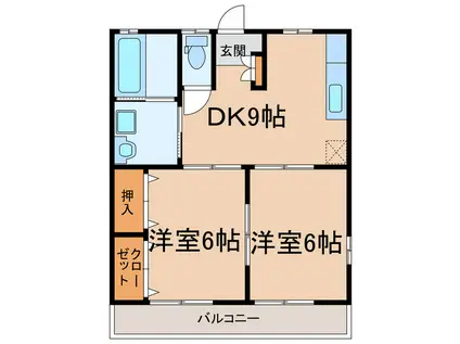 ユニオンレストV(2DK/2階)の間取り写真