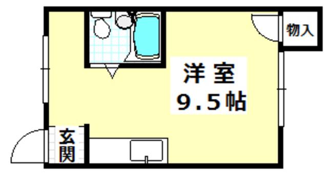 森本ハイツ(ワンルーム/1階)の間取り写真