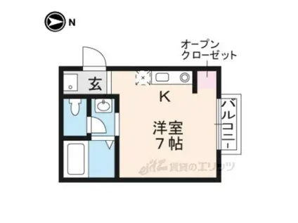 グラン・ディオールはりの木(ワンルーム/2階)の間取り写真