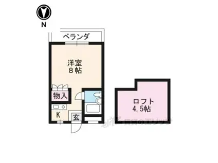 リバーサイド下鴨(1K/2階)の間取り写真