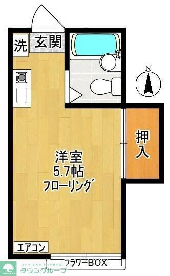 MYハイツ(ワンルーム/2階)の間取り写真