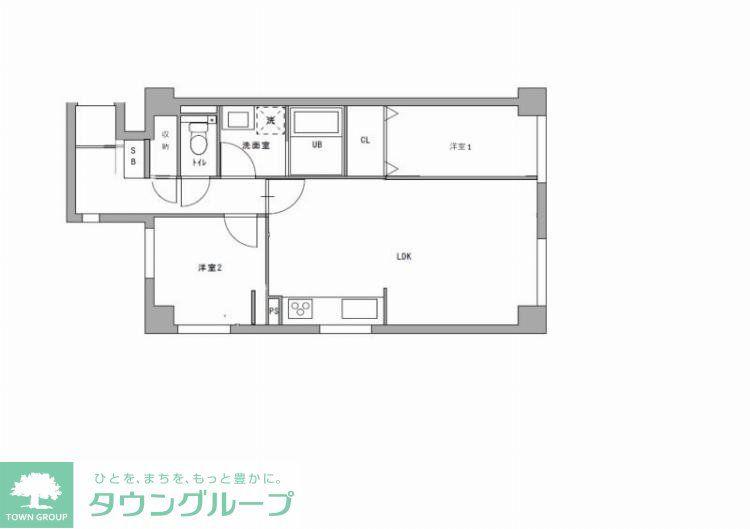 レキシントンスクエア浄水(2LDK/8階)の間取り写真