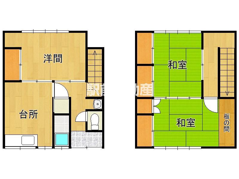 馬場アパート(3DK/1階)の間取り写真