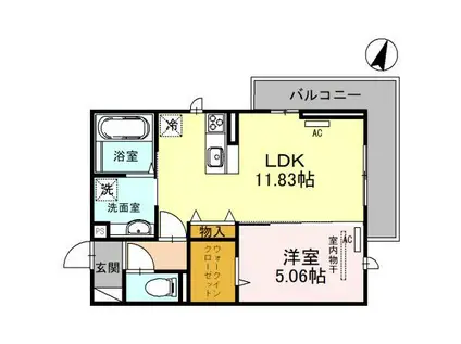 クリスタルハイツあびこ Β(1LDK/3階)の間取り写真