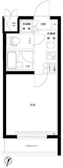 ルーブル神楽坂参番館(1K/4階)の間取り写真