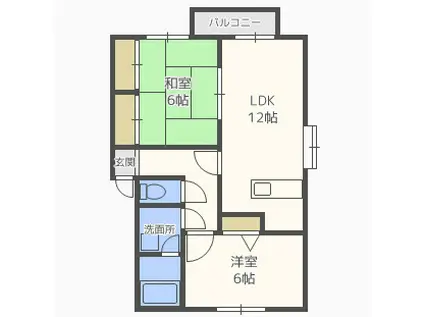 ファインヒルズ(2LDK/2階)の間取り写真