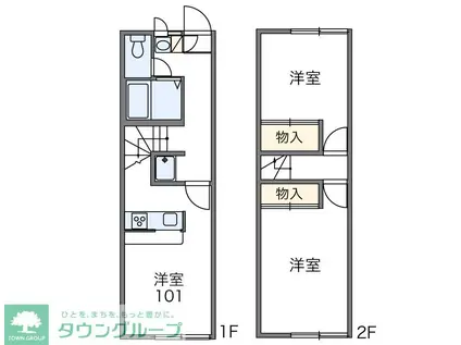 レオパレスフォンティーヌ 14522(2DK/1階)の間取り写真