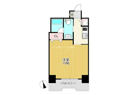 クリスタルブライト天満橋・リバーサイド(ワンルーム/3階)の間取り写真