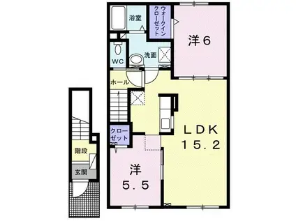 GRAND PARK III(2LDK/2階)の間取り写真