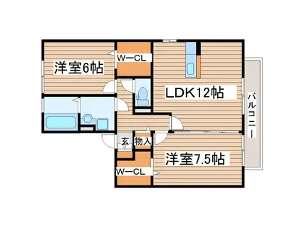 AISESQUAREPARTII(2LDK/2階)の間取り写真