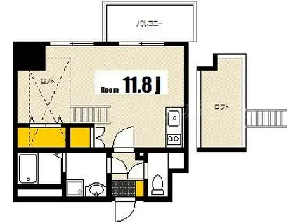 KATAYAMA BLDG 26(ワンルーム/13階)の間取り写真