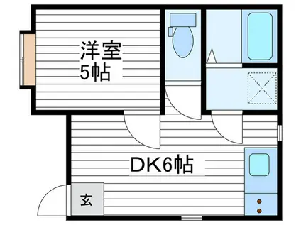 ケンキ アパート(1DK/1階)の間取り写真