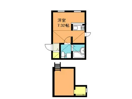 トーエスプリマ上尾愛宕1番館(ワンルーム/2階)の間取り写真