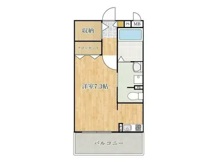 グランインカム曙(ワンルーム/4階)の間取り写真