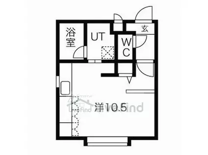 グレイスフルK(ワンルーム/3階)の間取り写真