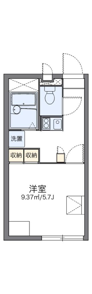 レオパレスREVEUER(1K/1階)の間取り写真