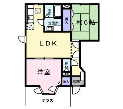 シャルマンメゾンA(2LDK/1階)の間取り写真