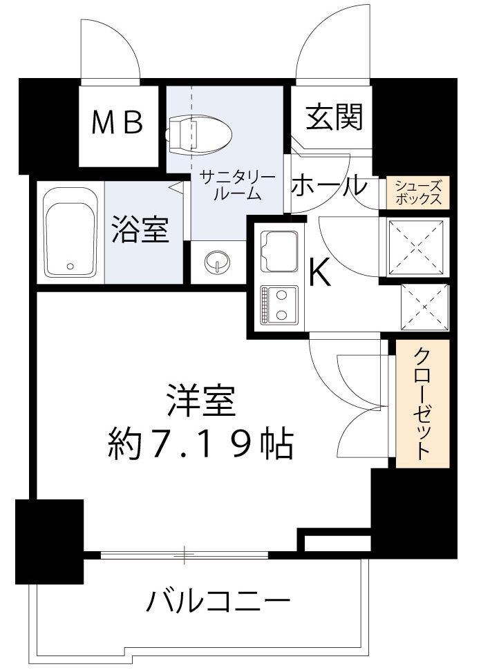 ディナスティ福島II(1K/10階)の間取り写真