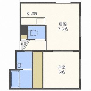 イースト BLUE(1LDK/2階)の間取り写真