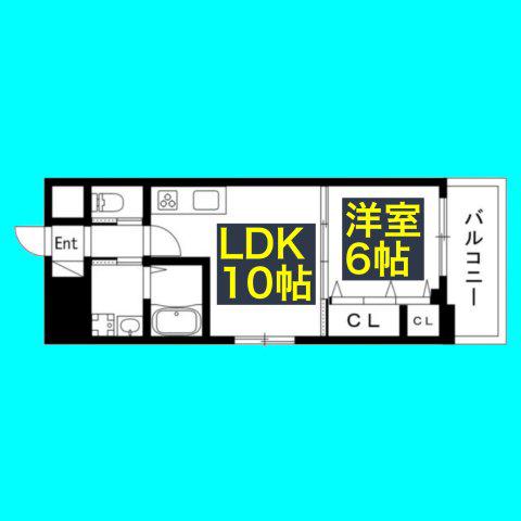 D&DESIGNレジデンス鶴舞(1LDK/5階)の間取り写真