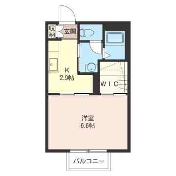 デューク(1K/2階)の間取り写真