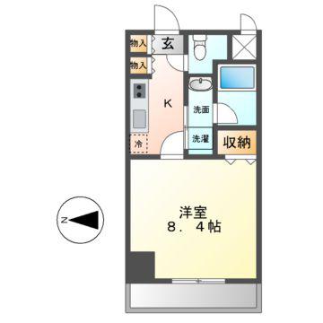 グランルージュ栄II(1K/10階)の間取り写真