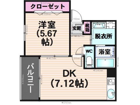フィナンス(1LDK/2階)の間取り写真