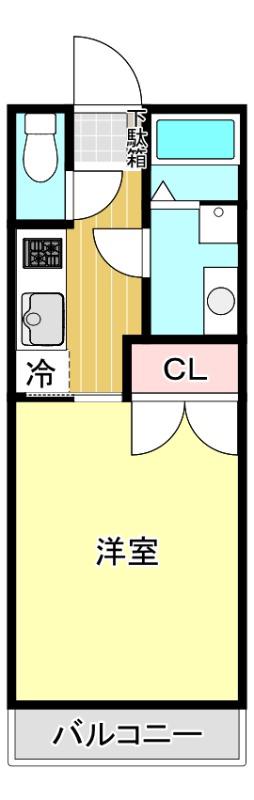 ディアコーポ大保(1K/3階)の間取り写真
