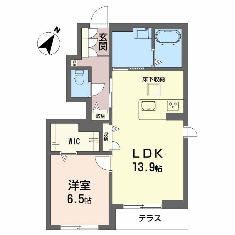 シャーメゾン・ユニヴェール(1LDK/1階)の間取り写真
