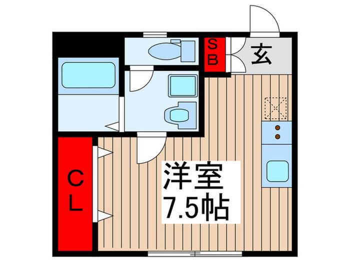 メゾンリリー(ワンルーム/4階)の間取り写真