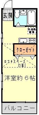 ハイム都III(1K/1階)の間取り写真
