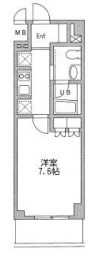 プラウドフラット仙川II(1K/2階)の間取り写真