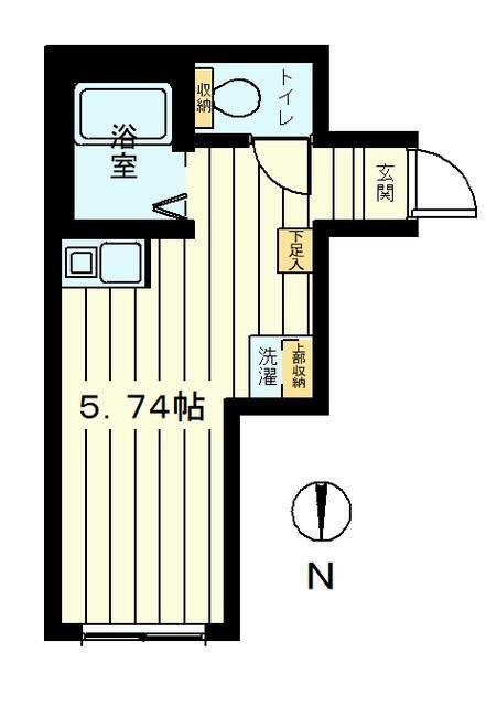 コーポ百合(ワンルーム/2階)の間取り写真