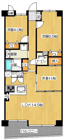 エグゼK&KI(3LDK/4階)の間取り写真